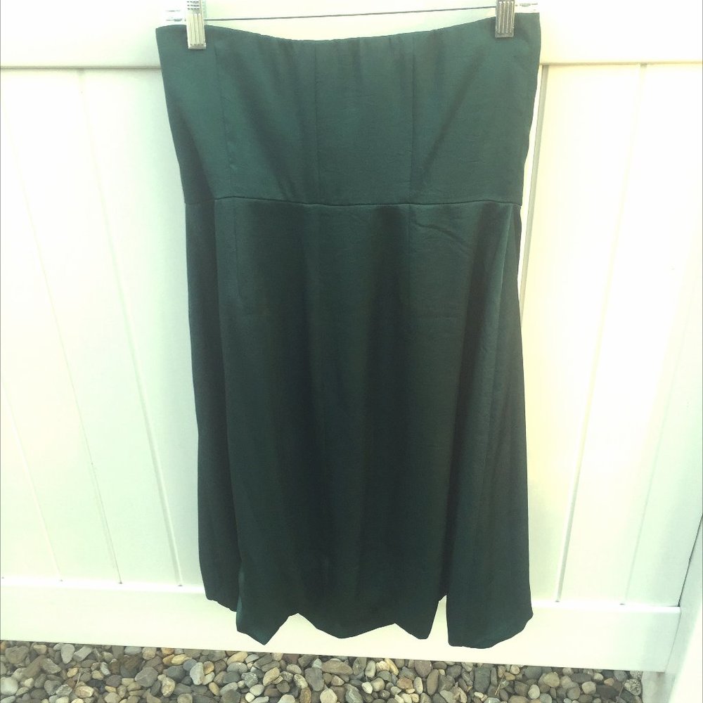 Forest green J.Crew strapless cocktail dress